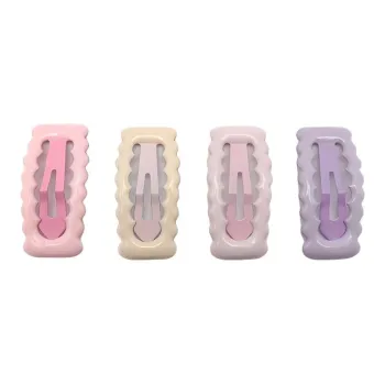 JINGLINGLONG Sweet Style Side Stray Hair Bb Clip With Wave Pattern Side Bangs Forehead Hair Slide Headdress