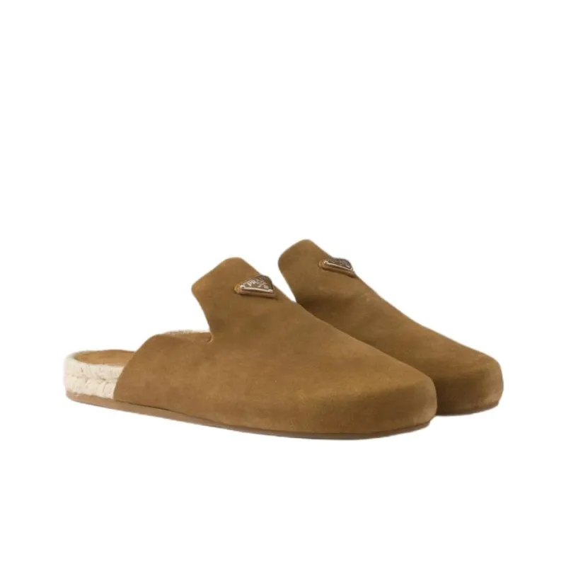 PRADA Closed Toe Slippers Men's Brown-2