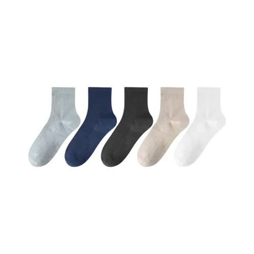 PLANDOO Mid Calf Socks Men's 5 Pack