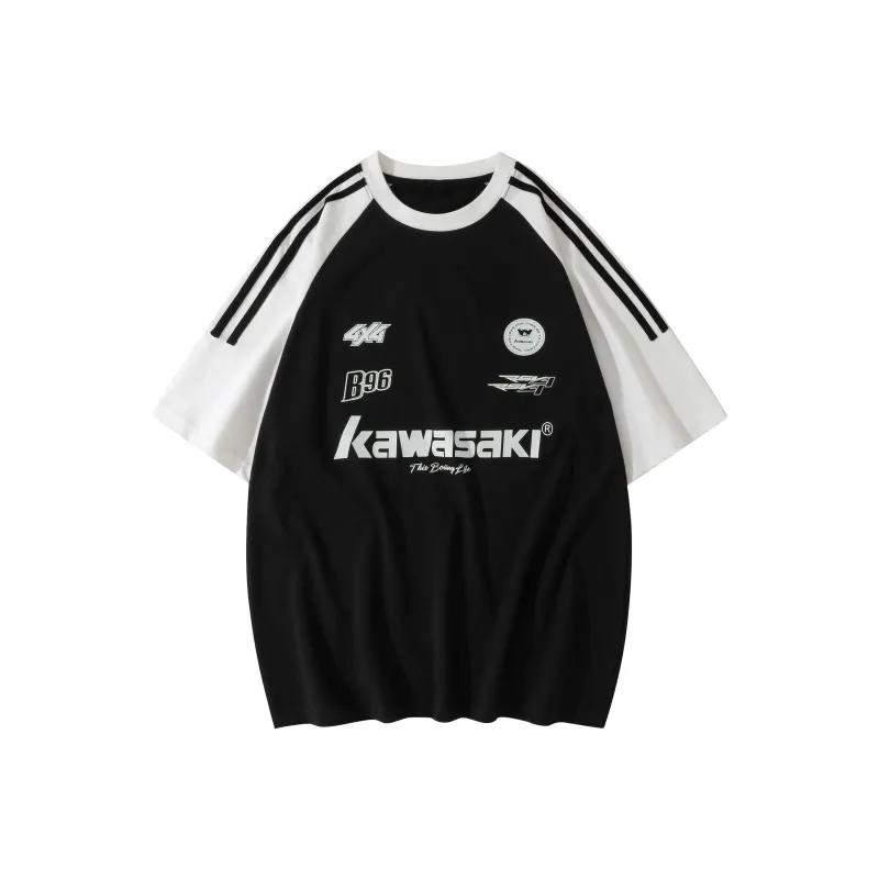 Kawasaki Drop Shoulder Sleeve T Shirt Unisex White-3