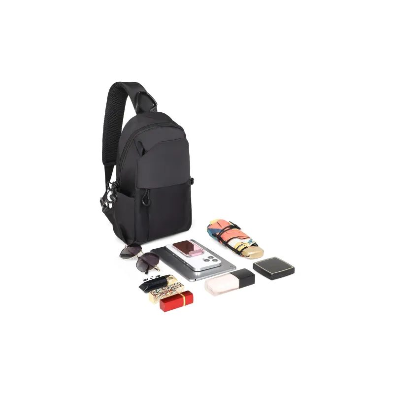 VINEY Oxford Sling Bag Shoulder Bag Crossbody Bag Medium Size Unisex Black-3