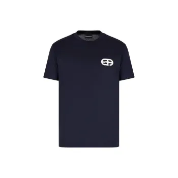 EMPORIO ARMANI Lyocell blend Jersey T shirt With Embossed Ea Logo Embroidery