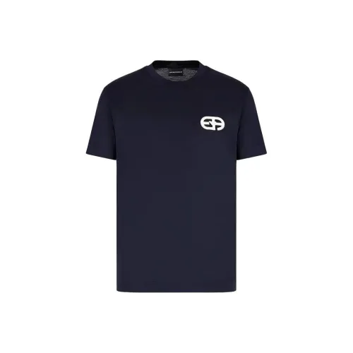 EMPORIO ARMANI Lyocell blend Jersey T shirt With Embossed Ea Logo Embroidery