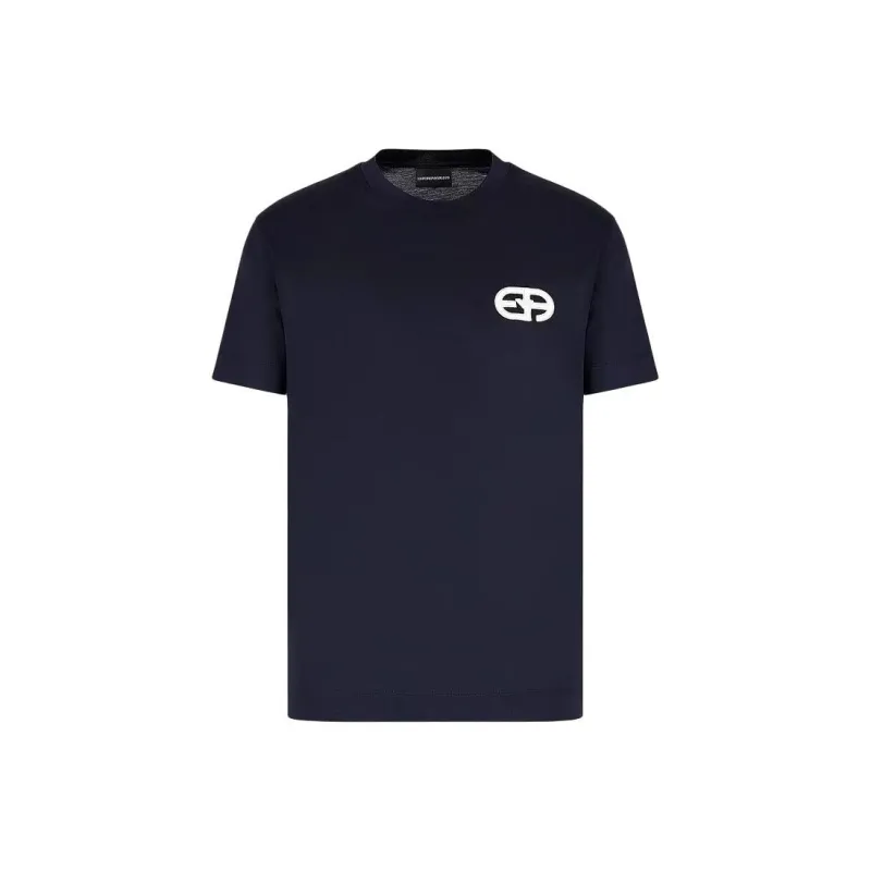 EMPORIO ARMANI Lyocell blend Jersey T shirt With Embossed Ea Logo Embroidery-0