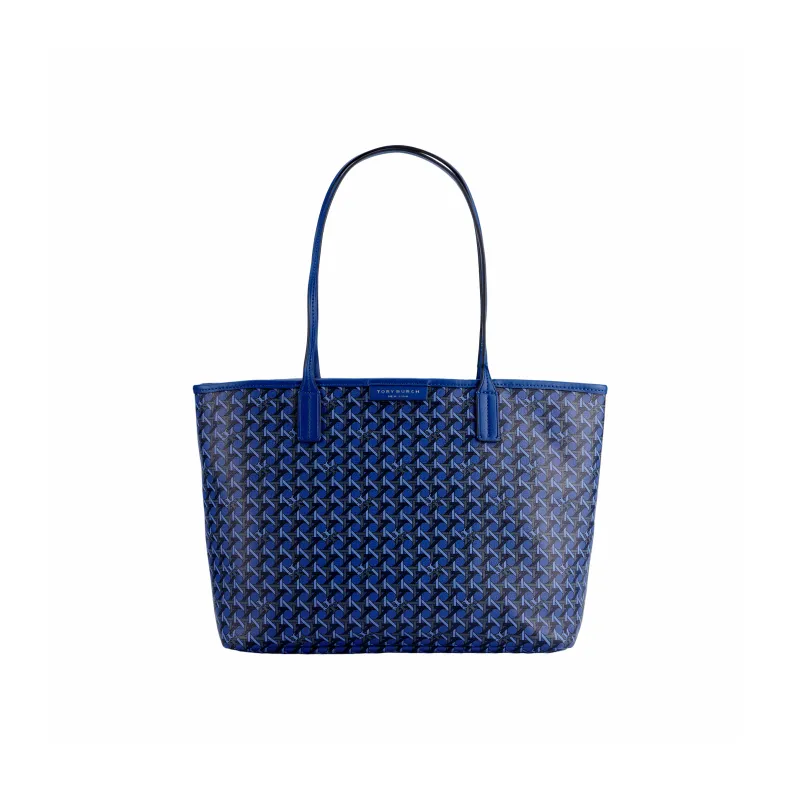 TORY BURCH Canvas Combo Bag, Tote Bag, Shopping Bag, Shoulder Bag, Handbag Small Size Women's Blue-0