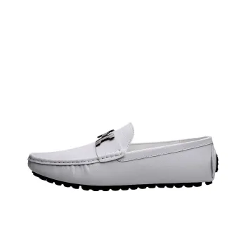 Abango Gommino Loafers Men White/Black/Blue