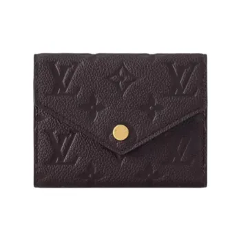 LOUIS VUITTON Victorine Embossed Textured Cow Leather Wallet Regular Women's Chocolate
