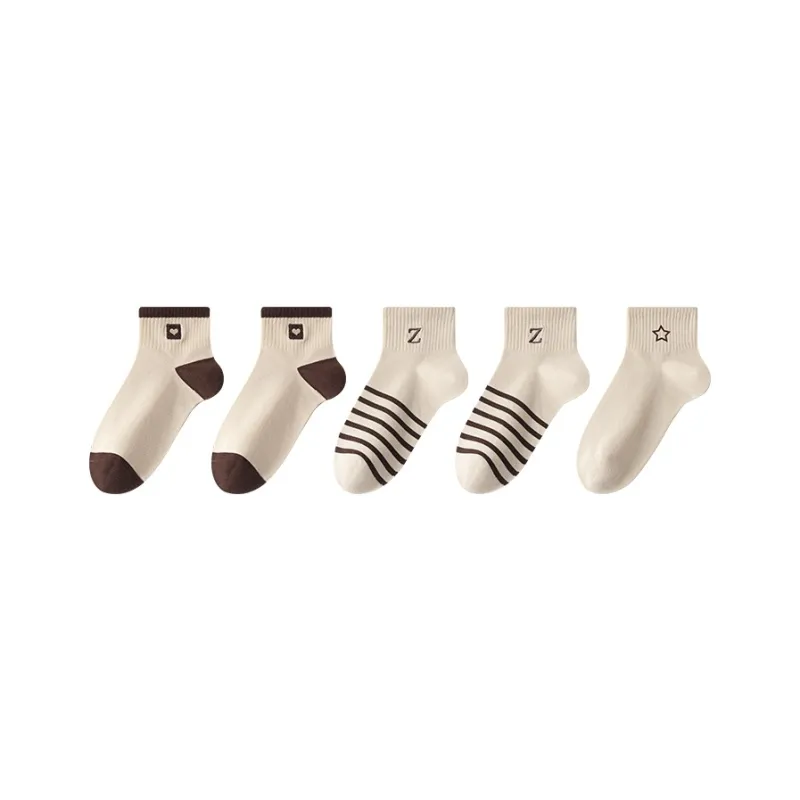 MIIOW Mid Calf Socks Women's 5 Pack-4
