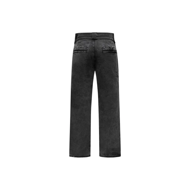 Askyurself Cargo Pants Unisex Washed Black-1