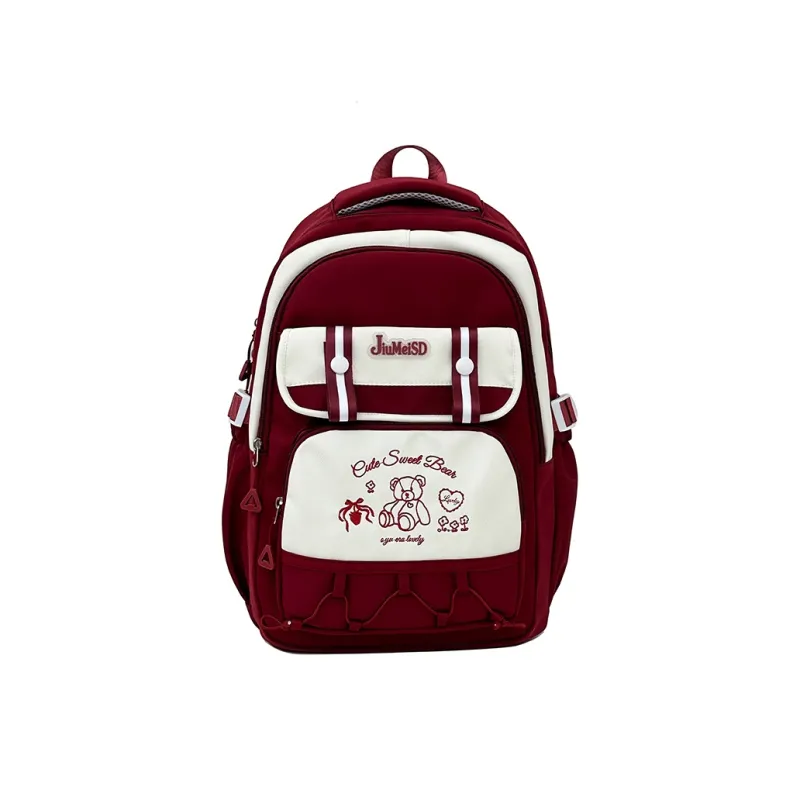 Deli Bear Polyester Backpack Regular Unisex Pink/Yellow/Blue/Black/Red-16