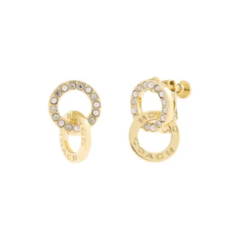 COACH Brass Plated Earrings Women's Gold