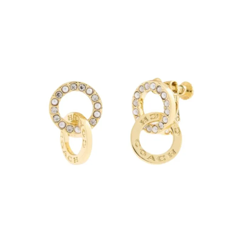 COACH Brass Plated Earrings Women's Gold-0