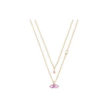 COACH Brass Plated Glass Cubic Zirconia Necklaces Women's Gold