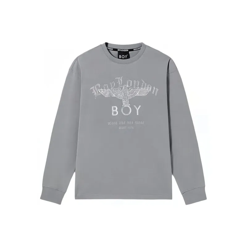 Boy London Drop Shoulder Sleeve T-Shirt Unisex Gray-0