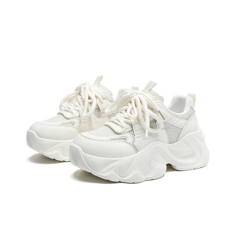 ZHR Cute Round Tip Wear resistant And Lightweight Low Top Chunky Sneakers Women's-1