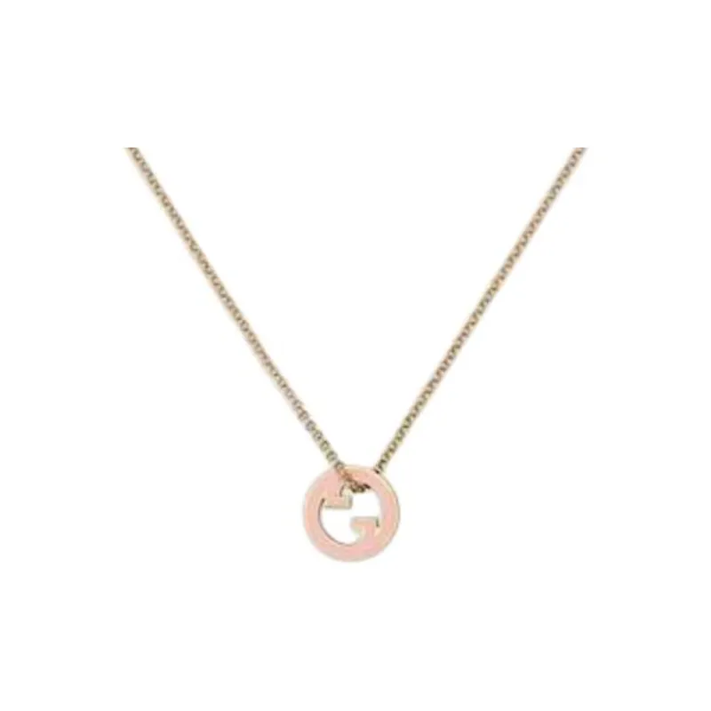 GUCCI Brass, Crystal, Enamel Necklaces Unisex Pink-1