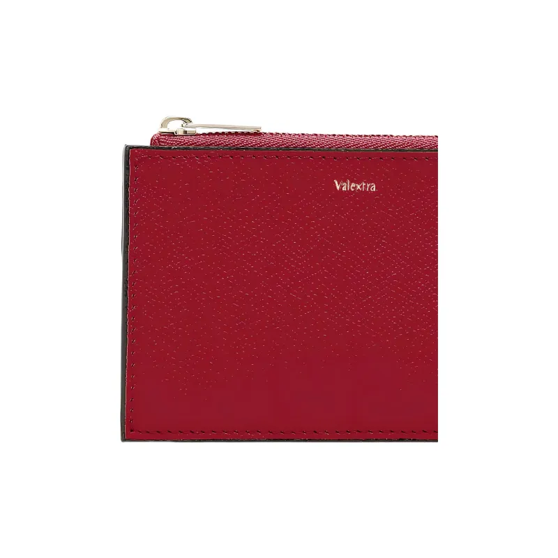 Valextra Cow Leather Coin Purse Women's Red-4