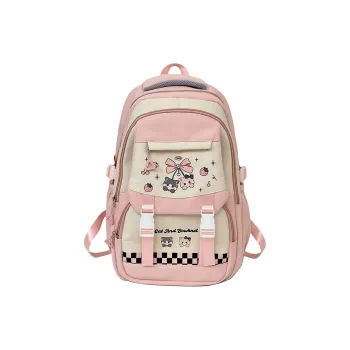 Deli Bear Nylon Backpack Women's Pink/Blue/Black/Yellow/Purple