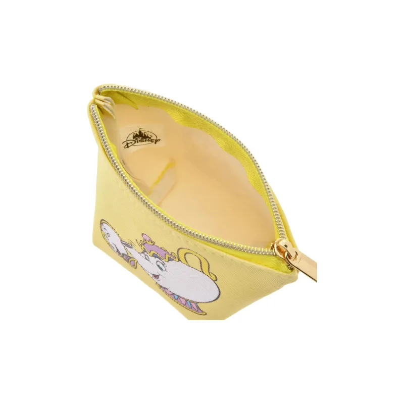 Disney Leather Coin Purse Small Size Women's Yellow-3