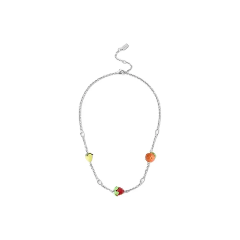 COACH Brass Plated Necklaces Women's Silver-0