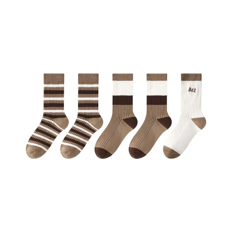 PLANDOO Mid Calf Socks Unisex 5 Pack-10