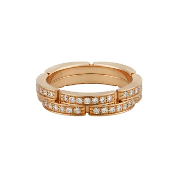 CARTIER Maillon Panthere Collection 18K Rose Gold Rings Unisex