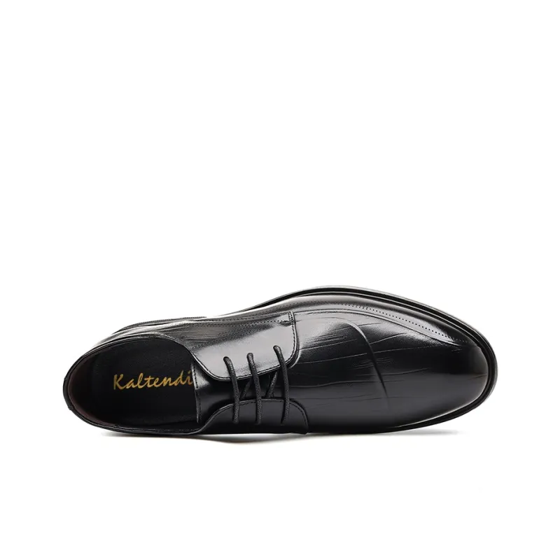 Kaltendin Dress Shoes Men Low Top Black-2