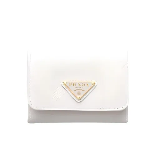 PRADA Leather Wallet Women's White