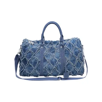 GOX Canvas Bag, Crossbody Bag, Portable Gym Bag, Travel Bag Unisex Blue/Black