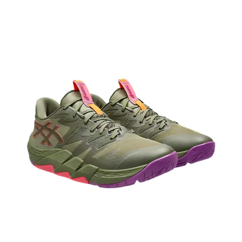 Asics Unpre Ars 2 Cushioning, Slip Resistant, And Abrasion Resistant Low Top Basketball Shoes Men's Green Pink-1