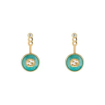 GUCCI Diamond Earrings Unisex Green