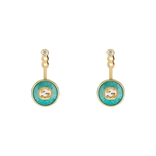 GUCCI Diamond Earrings Unisex Green