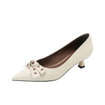 BAFFN Block Heel High Heels Women's Beige Apricot
