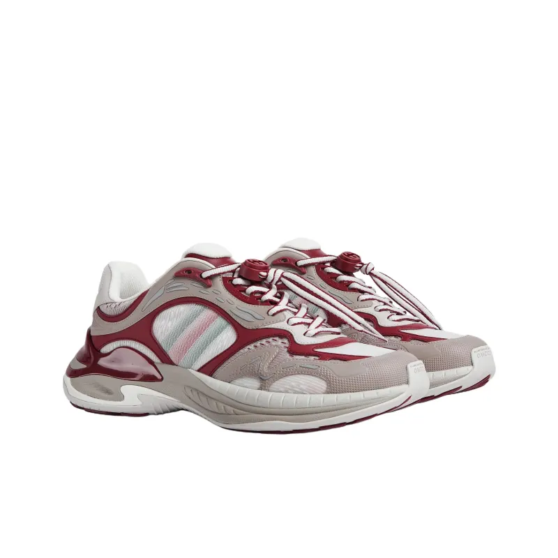 GUCCI 2.0 Low Top Casual Shoes Men's Red Gray-1