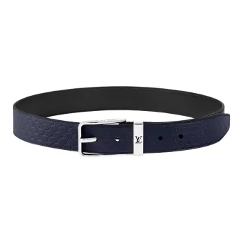 LOUIS VUITTON Metal, Brass, Leather Belts Unisex Blue 3.5CM