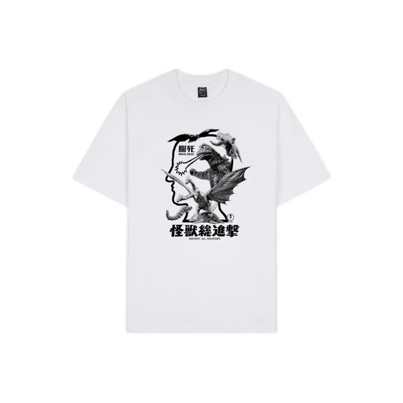 Brain Dead x Godzilla SS24 T Shirt Unisex White-0