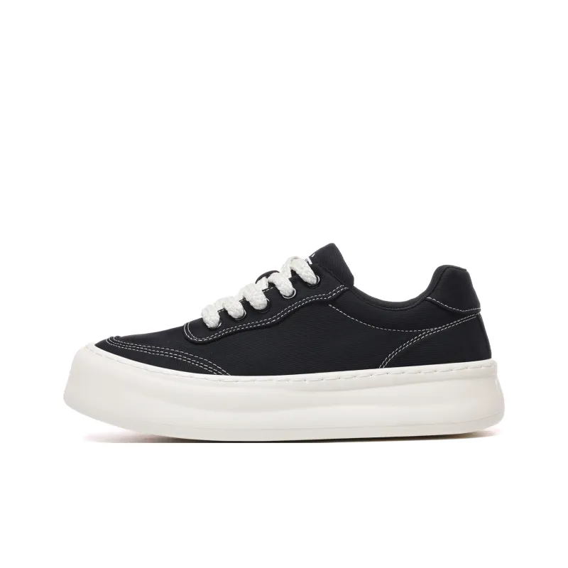 CEDAR HAN Breathable Lightweight Cushioning Low Top Canvas Shoes Men's Black-0