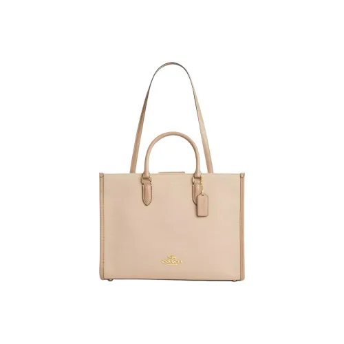 COACH Maggie Canvas Tote Bag, Shopping Bag, Handbag Large Size Women's Natural