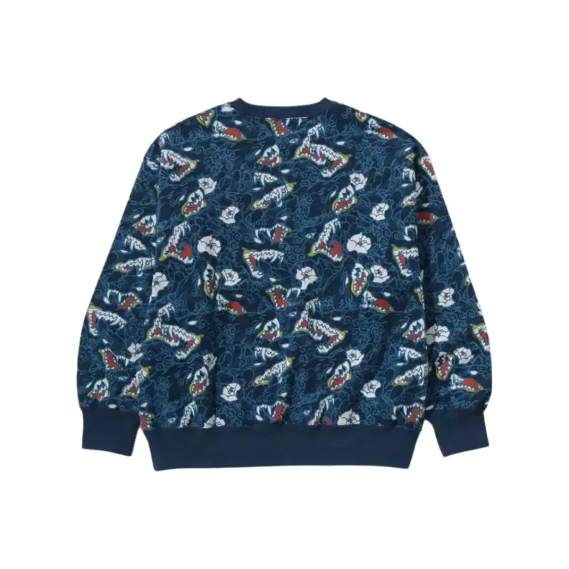 Bape Japanese Tattoo Camo Relaxed Fit Crewneck Sweatshirt-1