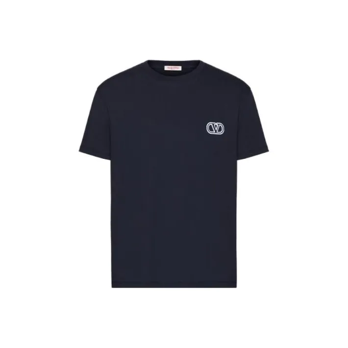 Valentino Embroidered V Logo Tee-0