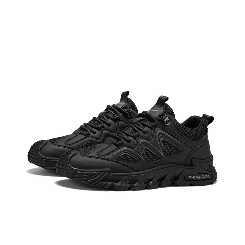 Binary Wear resistant, Lightweight, Breathable, And Non slip. Low Top Casual Shoes Men's Black-3