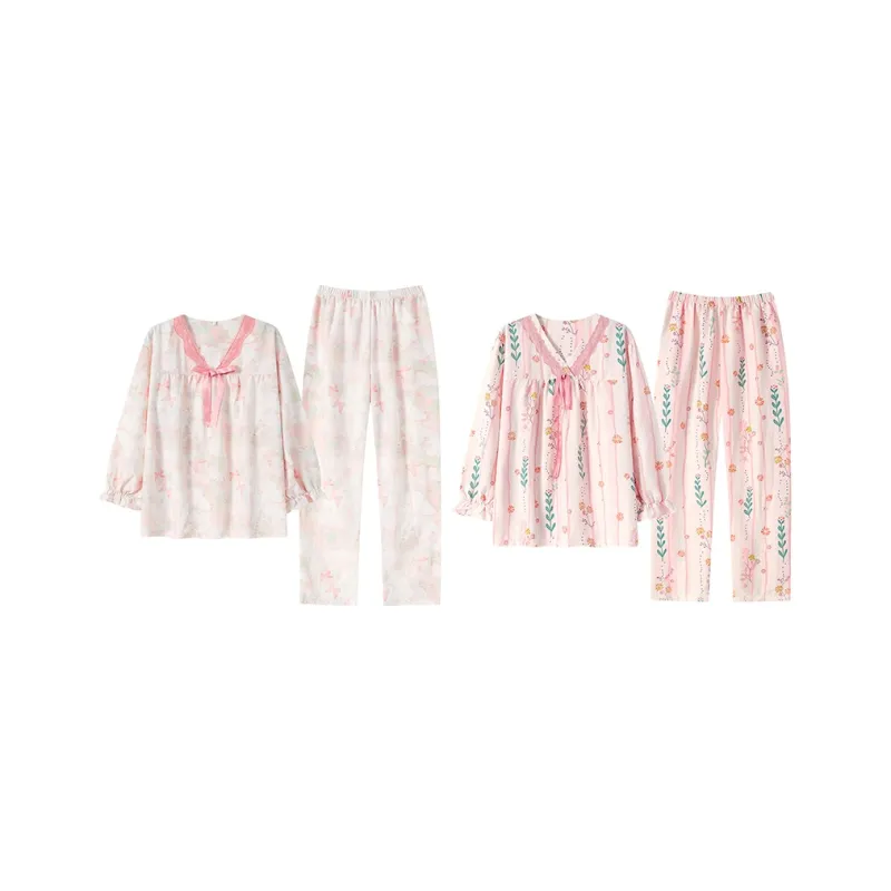 Herbal Primer Pajama Set Women's Combo Set-44