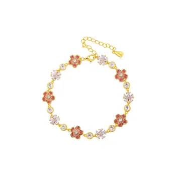 Lockstarfy S925 Silver Cold Enamel Synthetic Cubic Zirconia Bracelets Women's