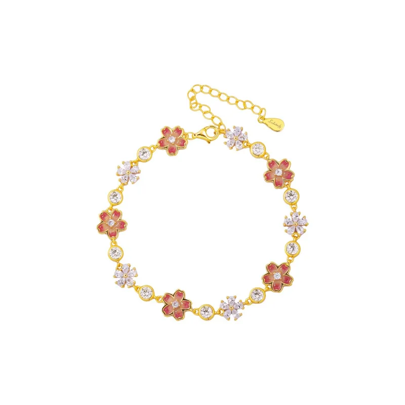 Lockstarfy S925 Silver Cold Enamel Synthetic Cubic Zirconia Bracelets Women's-0