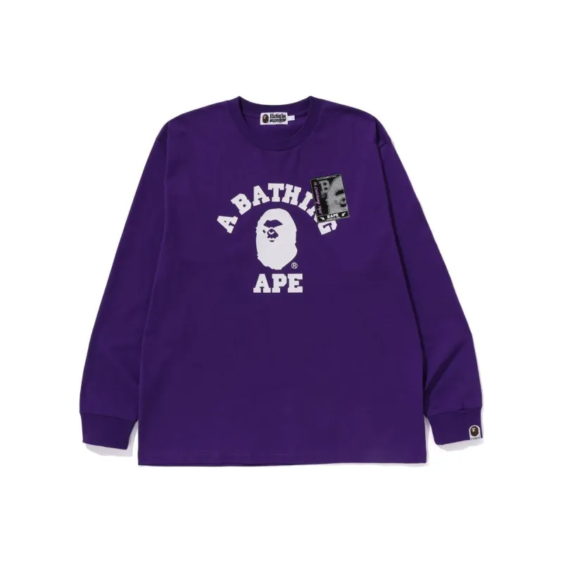 Bape Mad Face College Long Sleeve Tee-4