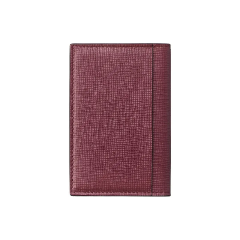 CARTIER Grained Calfskin Card Clip Card Holder Unisex Burgundy Red-1