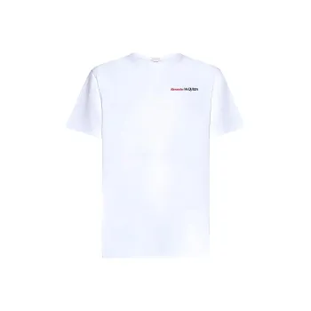 Alexander McQueen Logo Embroidered Crewneck T Shirt