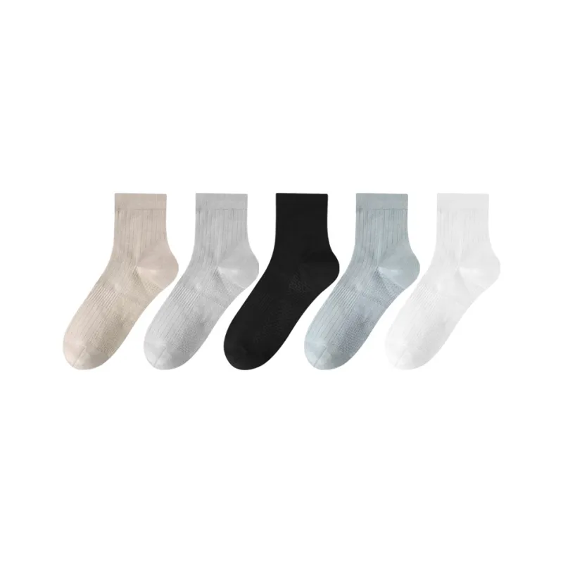 PLANDOO Mid Calf Socks Men's 5 Pack-11