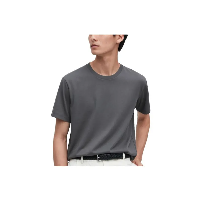 UNIQLO T-Shirts Men Asphalt Gray-0