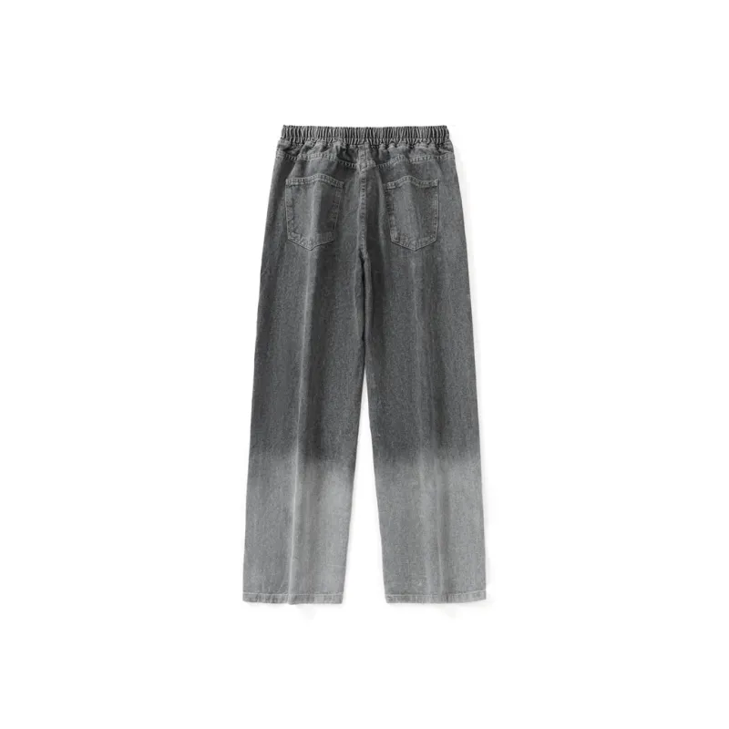 UF9193 Drawstring Elastic Hong Kong Chic Vintage Loose Fit Casual Straight Fit Trendy Brand Wide Leg Men's-3